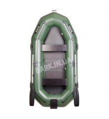 B-280NP Bark three-seater inflatable boat with outboard transom and fender, rowing