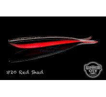Silicone Lunker City Fin-S Fish 10 / BG 4 '' # 20 RED SHAD