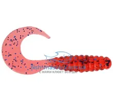 Silicone Manns Twister 037 M-037 PU cherry with blue glitter 55mm 20pcs / pack