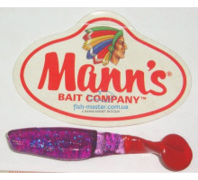Silicone Manns Predator 3 M-066 RT EG red tail, lilac with blue glitter 80mm