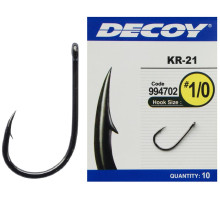 Крючок Decoy KR-21 Black Nickeled #2, 10 шт.