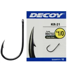 Крючок Decoy KR-21 Black Nickeled #2, 10 шт.