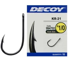 Decoy Hook KR-21 Black Nickeled # 1, 10 pcs.