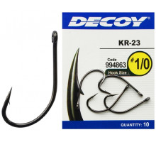 Крючок Decoy KR-23 Black Nickeled #1/0, 10 шт.