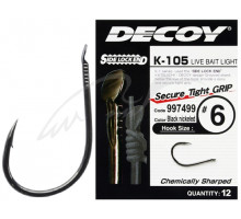 Крючок Decoy K-105 Live bait light #10, 12шт.