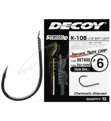 Крючок Decoy K-105 Live bait light #10, 12шт.
