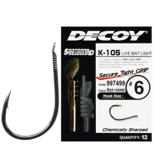 Крючок Decoy K-105 Live bait light #8, 12шт.