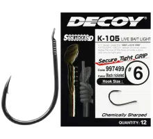 Decoy hook K-105 Live bait light # 6, 12pcs.