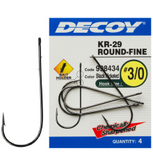 Крючок Decoy KR-29 WORM ROUND-FINE #1/0, 5 шт.