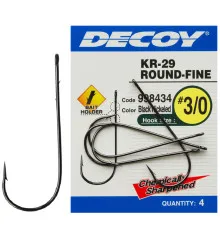Крючок Decoy KR-29 WORM ROUND-FINE #2, 5 шт.