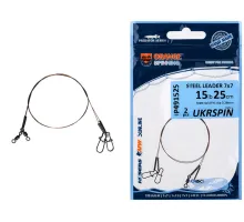 Leash UKRSPIN Orange Spinning AFW 1x19 25cm 10kg(22lb)/0.3mm (2pcs/pack)