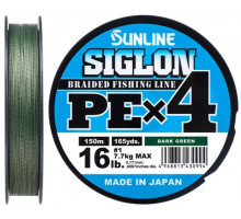 Шнур Sunline Siglon PE х4 150m (темн-зел.) #0.2/0.076 mm 3lb/1.6 kg