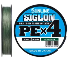 Шнур Sunline Siglon PE х4 150m (темн-зел.) #0.2/0.076 mm 3lb/1.6 kg