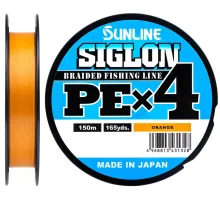 Шнур Sunline Siglon PE х4 150m (оранж.) #0.8/0.153 mm 12lb/6.0 kg