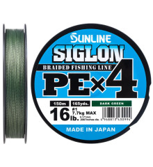 Шнур Sunline Siglon PE х4 300m (темн-зел.) #1.0/0.171mm 16lb/7.7kg