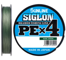 Шнур Sunline Siglon PE х4 300m (темн-зел.) #1.5/0.209 mm 25lb/11.0 kg
