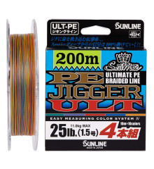 Шнур Sunline PE-Jigger ULT 200m (multicolor) #2.0/0.235mm 35lb/15.5kg