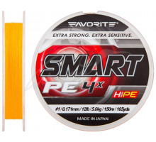 Шнур Favorite Smart PE 4x 150м (оранж.) #1.0/0.171мм 5.6кг/12lb
