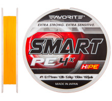 Шнур Favorite Smart PE 4x 150м (оранж.) #1.0/0.171мм 5.6кг/12lb