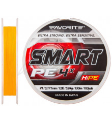 Шнур Favorite Smart PE 4x 150м (оранж.) #1.0/0.171мм 5.6кг/12lb