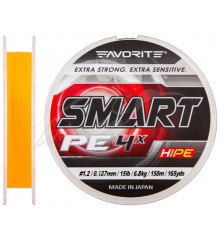 Шнур Favorite Smart PE 4x 150м (оранж.) #1.2/0.187мм 6.8кг/15lb