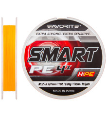 Шнур Favorite Smart PE 4x 150м (оранж.) #1.2/0.187мм 6.8кг/15lb