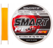 Шнур Favorite Smart PE 4x 150м (оранж.) #2.5/0.256мм 13кг/30lb