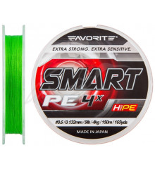 Шнур Favorite Smart PE 4x 150м (салат.) #0.6/0.132мм 4кг/9lb