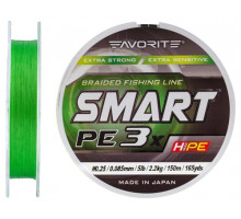 Cord Favorite Smart PE 3x 150m (l.green) # 0.25 / 0.085mm 5lb / 2.2kg