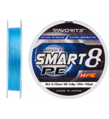 Шнур Favorite Smart PE 8x 150м (sky blue) #0.6/0.132 mm 9lb/5.4 кг