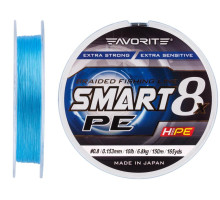 Шнур Favorite Smart PE 8x 150м (sky blue) #0.8/0.153 mm 10lb/6.8 kg