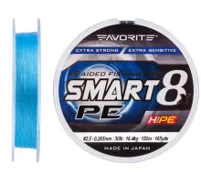 Шнур Favorite Smart PE 8x 150м (sky blue) #2.5/0.265 mm 30lb/16.4 kg