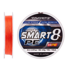 Cord Favorite Smart PE 8x 150m (red orange) # 1.2 / 0.187mm 15lb / 9.5kg