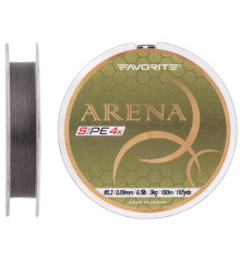 Шнур Favorite Arena PE 4x 100m (silver gray) #0.3/0.09mm 6.5lb/3kg