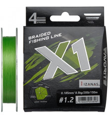 Cord Favorite X1 PE 4x 150m (l.green) # 1.2 / 0.185mm 20lb / 9.5kg