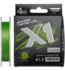 Cord Favorite X1 PE 4x 150m (l.green) # 1.5 / 0.205mm 25lb / 11.4kg