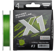 Шнур Favorite X1 PE 4x 150m (l.green) #3.0/0.296mm 41lb/19.0kg