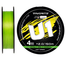 Cord Favorite U1 PE 4x 150m (light green) #2.0/0.242mm 26lb/12.0kg