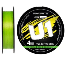 Шнур Favorite U1 PE 4x 150м (light green) #2.0/0.242mm 26lb/12.0kg
