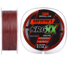 Шнур Brain NRG 8X sinking, 200m, 0.10mm 8.4kg ц:brown