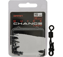 Вертлюжок с застежкой Brain Quick Change Lock 15mm (10 шт/уп) SGCA-8030-15