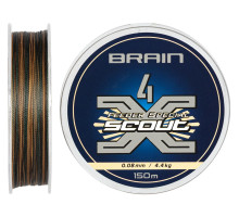 Шнур Brain Scout 4X 150m (camo) 0.080mm 4.4kg