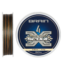 Шнур Brain Scout 4X 150m (camo) 0.080mm 4.4kg