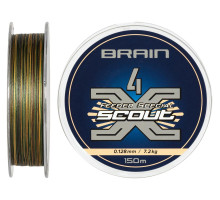 Шнур Brain Scout 4X 150m (camo) 0.128mm 7.2kg