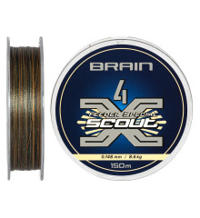Шнур Brain Scout 4X 150m (camo) 0.148mm 8.6kg