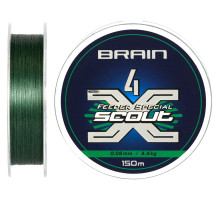Шнур Brain Scout 4X 150m (deep green) 0.080mm 4.4kg