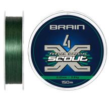 Шнур Brain Scout 4X 150m (deep green) 0.100mm 5.8kg