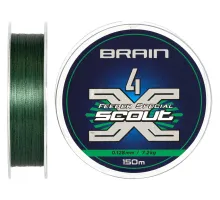 Шнур Brain Scout 4X 150m (deep green) 0.128mm 7.2kg