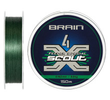 Шнур Brain Scout 4X 150m (deep green) 0.163mm 9.8kg