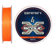 Шнур Brain Scout 4X 150m (fluoro Orange) 0.100mm 5.8kg